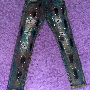 Men's Artistic Distressed Skinny Jeans